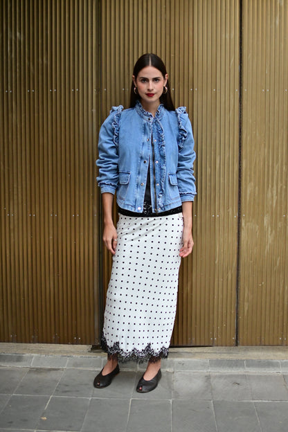 Falda blanca con lunares