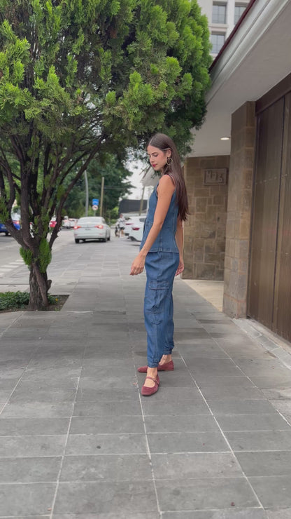 Top Denim Sin Mangas